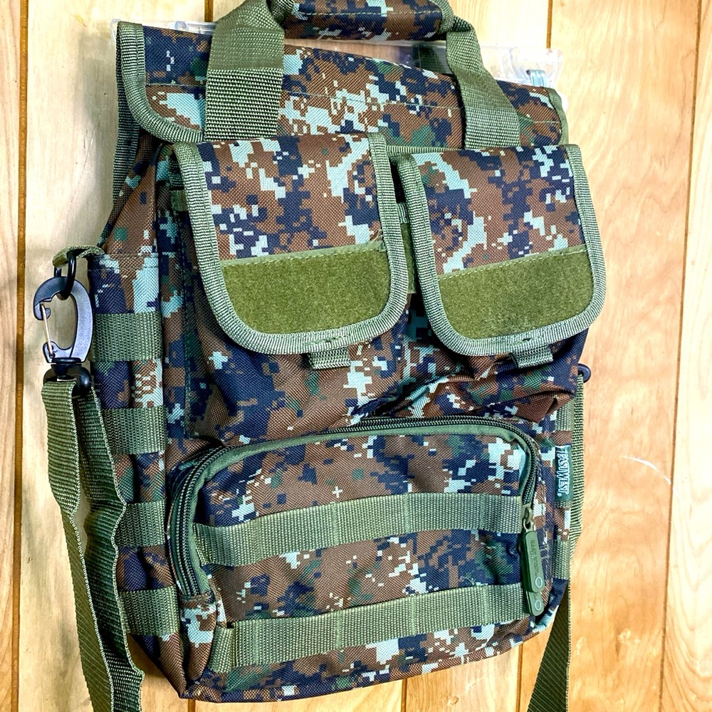 East West Camo backpack laptop bag camera gear bag